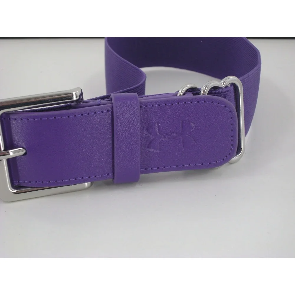 Under Armour Purple Baseball Softball Elastic Adjustable Belt Silver Buckle 44